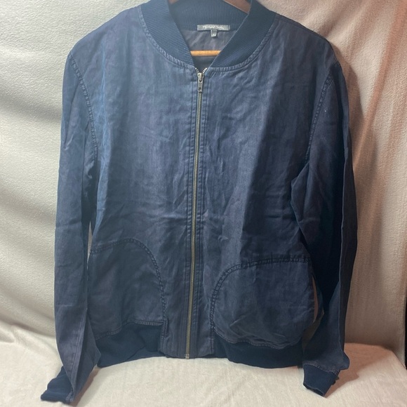 Michael Stars blue full zip lightweight jacket size large - Picture 1 of 3